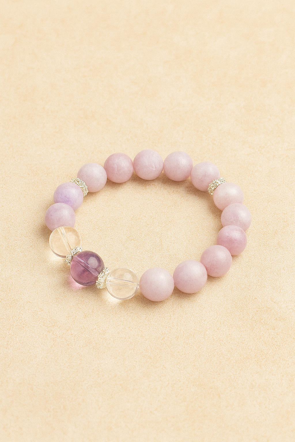 “Amethyst Touch · Natural Crystal Bead Bracelet