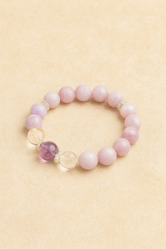 “Amethyst Touch · Natural Crystal Bead Bracelet